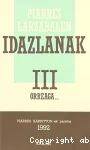 Piarres Larzabalen idazlanak. III Orreaga...